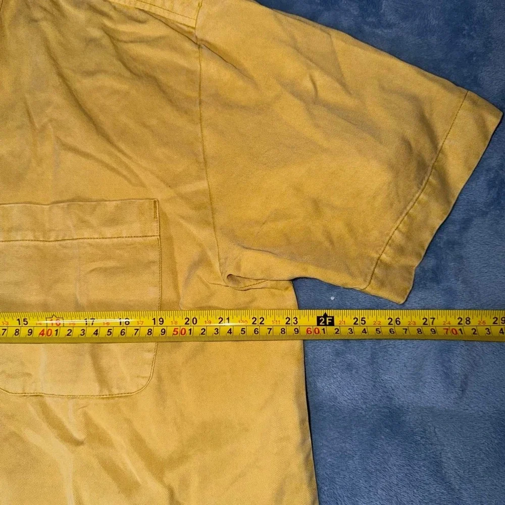 Vintage Weekendz Off Yellow Tencel Linen Button Up Shirt